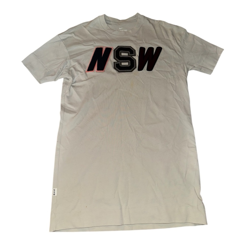 Nike NSW MEN'S White Logo Tee 927396-091 Puff Print Embroidered (Medium)